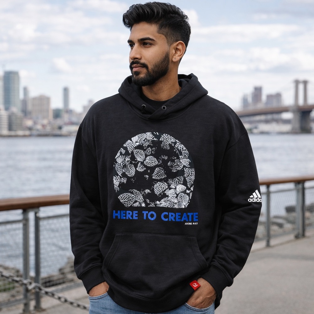 Adidas x Adobe Max sweatshirt Graphic Hoodie Men’s 2XL Limited black/blue create
